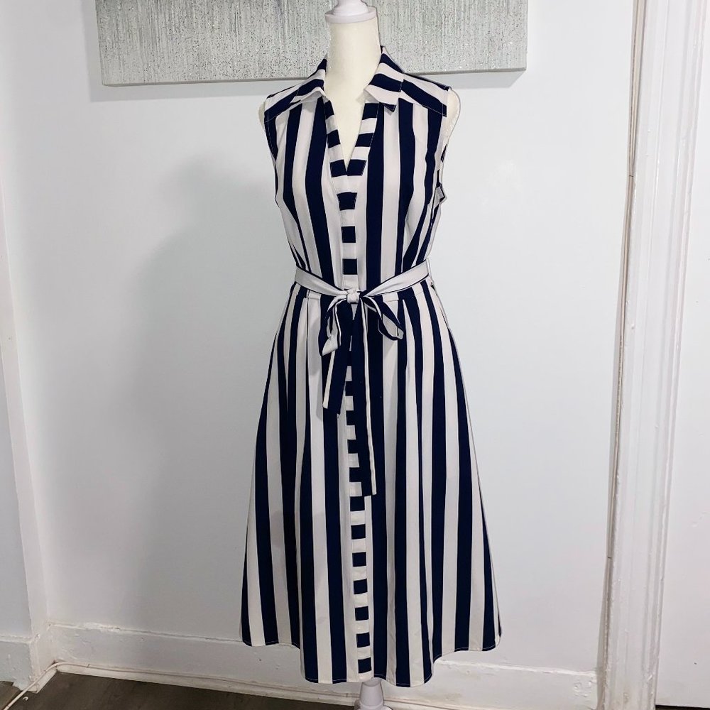 NY & Co Striped Sleeveless Dress